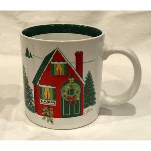 1985 Vintage Himark Christmas Coffee Mugs Qty 4, Japan. Artist Saltera VGC!